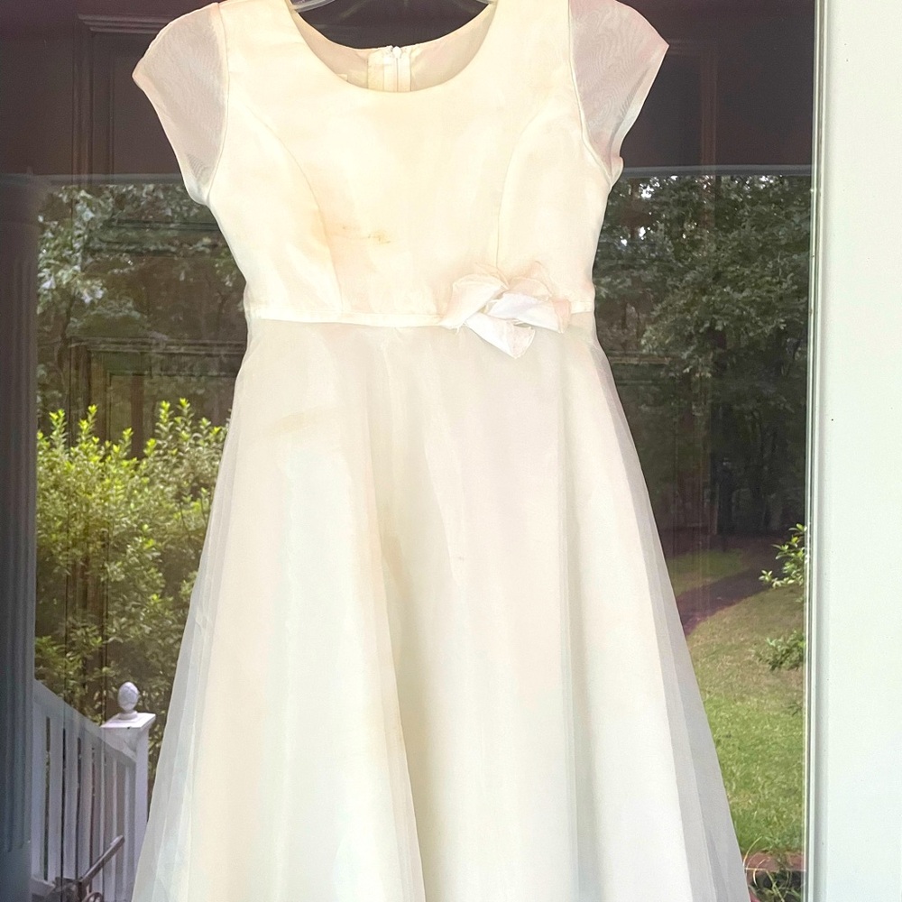 Girl's White Special Occasion Dress, Sz. 10